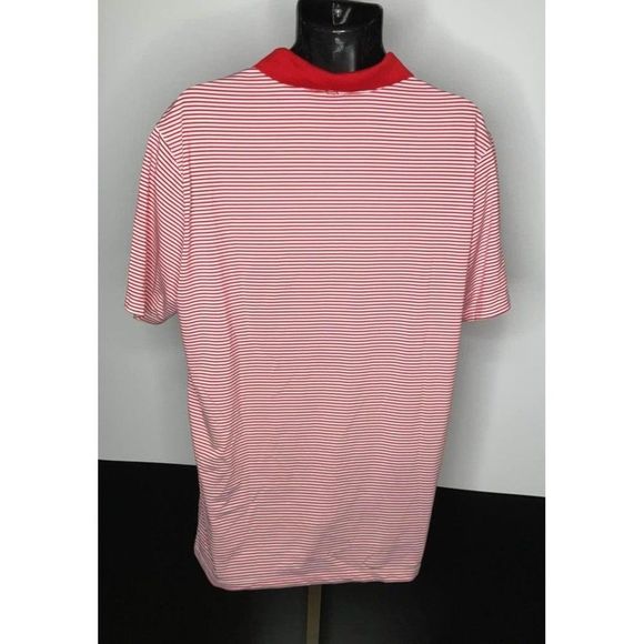 Xl Nike Golf Polo Shirt Red white stipe DriFit Standard Fit - Picture 4 of 5